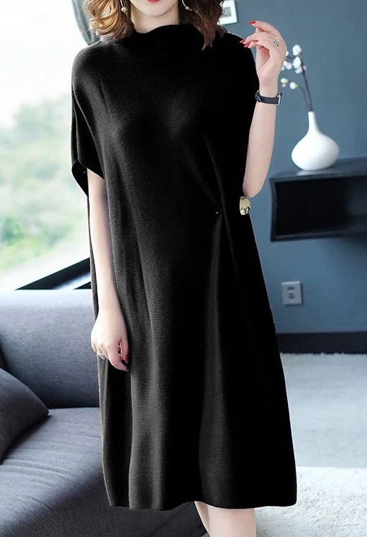 Oversized Sweater Dress W/ Brooch Compression