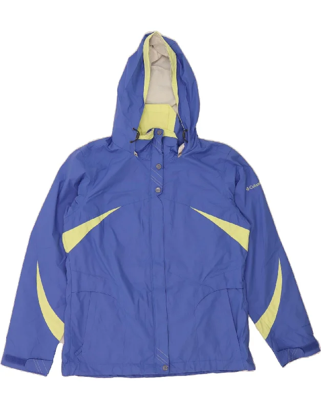 COLUMBIA Womens Interchange Loose Fit Rain Jacket UK 16 Large Blue