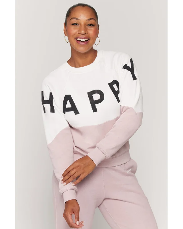 Spiritual Gangster Happy Bridget Raglan Pullover - Womens - Stone/ Rose Quartz