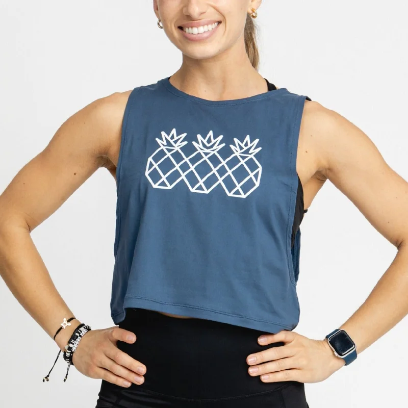 Women's Muscle Tank Crop |  Cobalt