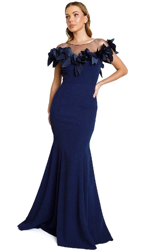 Nicole Bakti 604L - Formal Petal-Detailed Trumpet Gown Cool Women's Skate