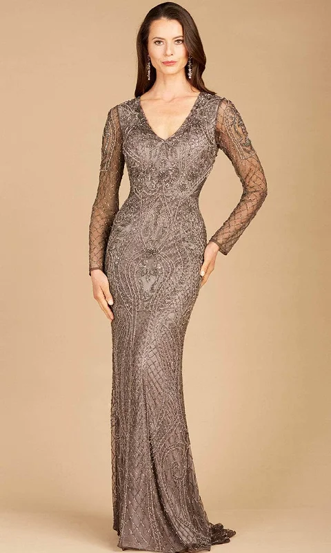 Lara Dresses 29615 - Long Sheer Sleeved Evening Gown