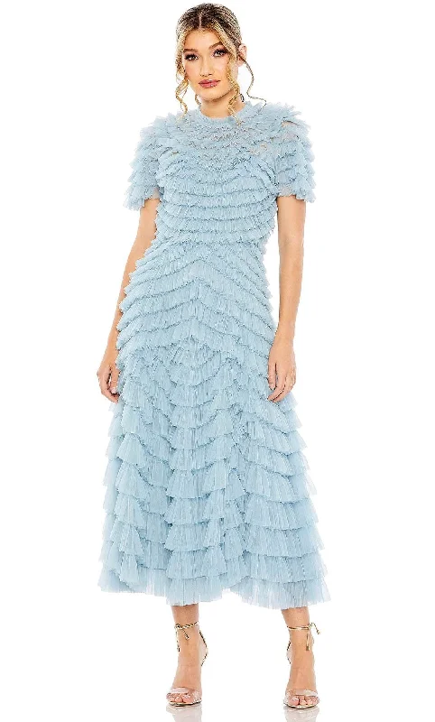 Mac Duggal 8055 - High Neck Ruffle Evening Dress Unique Women's Upcycled