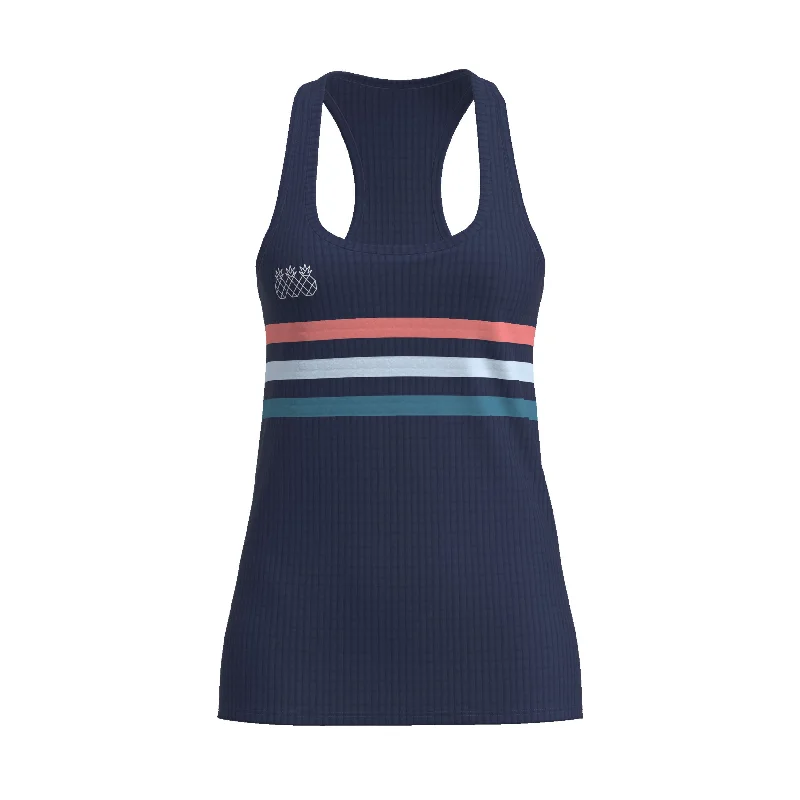 Women's Racerback Tank | Navy & Coral