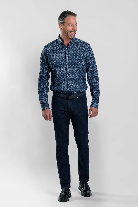 NOVA - Blue Shadow Ditsy Long Sleeve Shirt