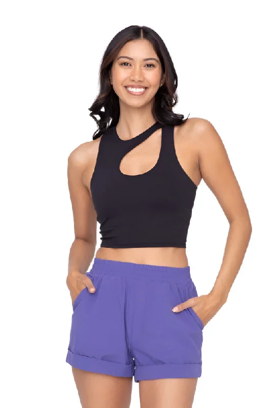 Mono B Venice Cut Cropped Bra Top AT6381 Black