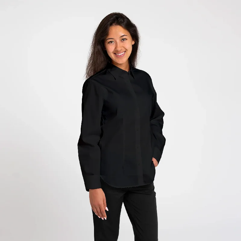 Women's Black Coolmax Dress Shirt