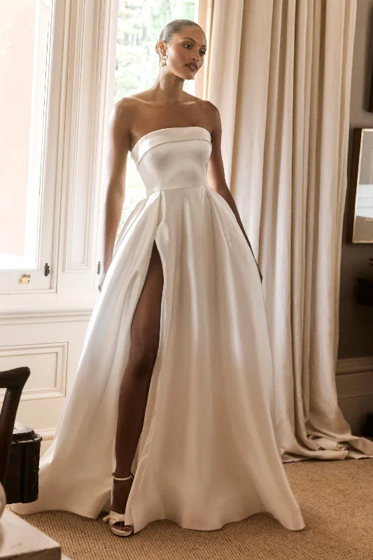 Eileen Strapless Wedding Gown - White