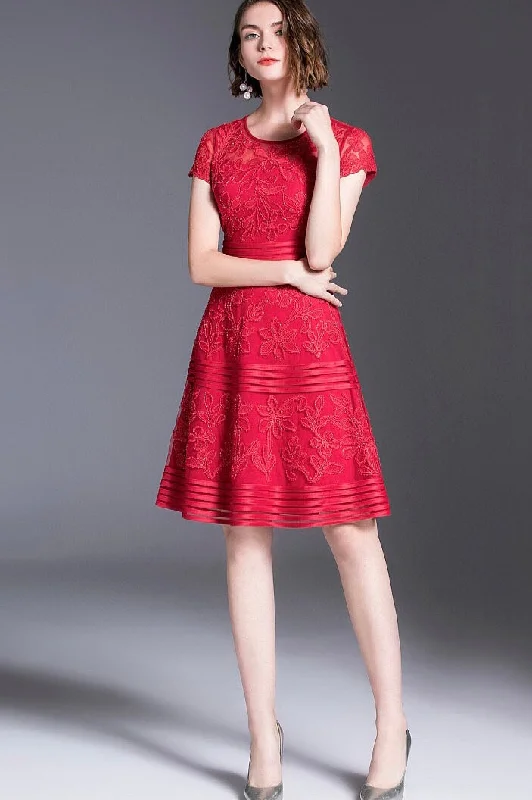 Lace Midi Dress W/ Sequin Preppy Women's College