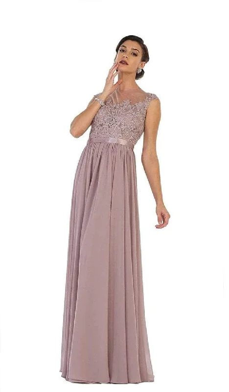May Queen - Illusion Jewel A-Line Evening Dress Practical Women's Multi - 