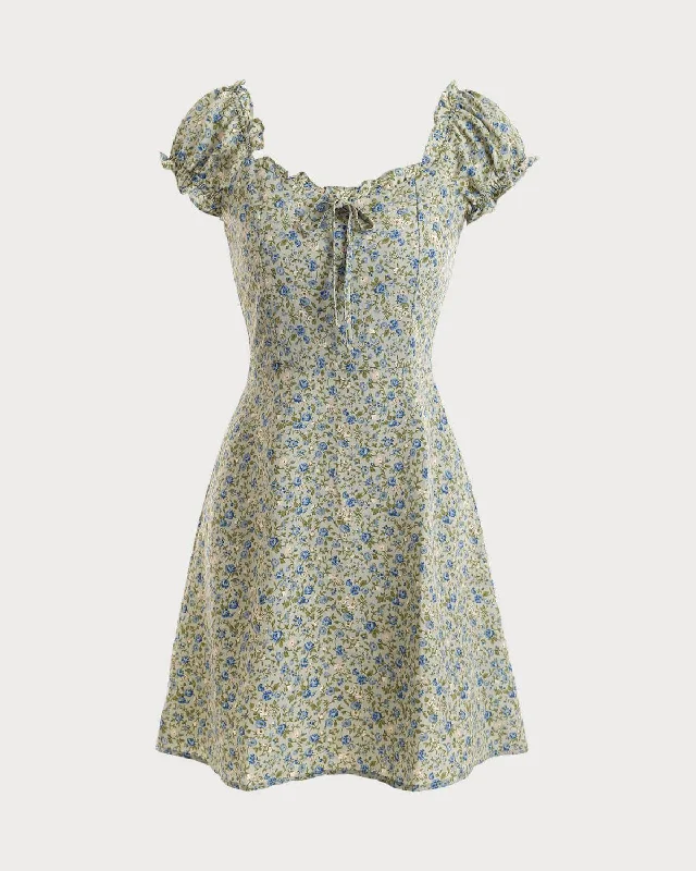 The Ruffle Edge Floral Mini Dress Vacation