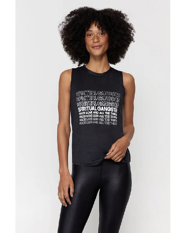 Spiritual Gangster SG All Things Muscle Tank - Womens - Black