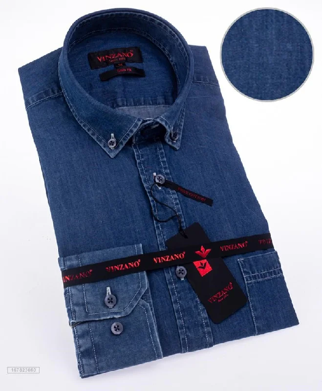 Jean Shirt in medium wash blue