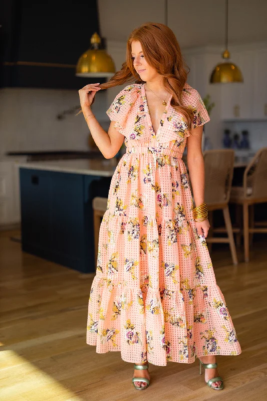 Cece Flutter Sleeve Maxi Dress - Irish Rose Bold Women's Animal Print