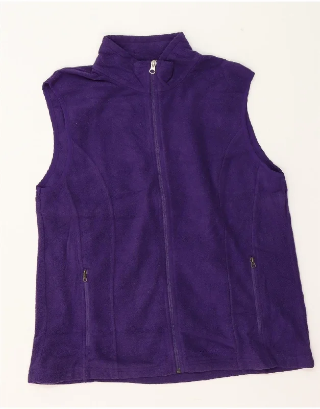 EDDIE BAUER Womens Fleece Gilet UK 18 XL Purple Polyester