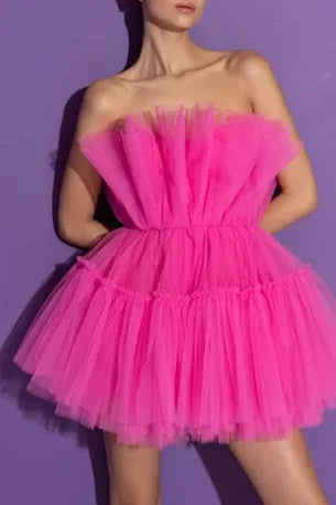 Kikiriki Fuscia Strapless Tutu Dress