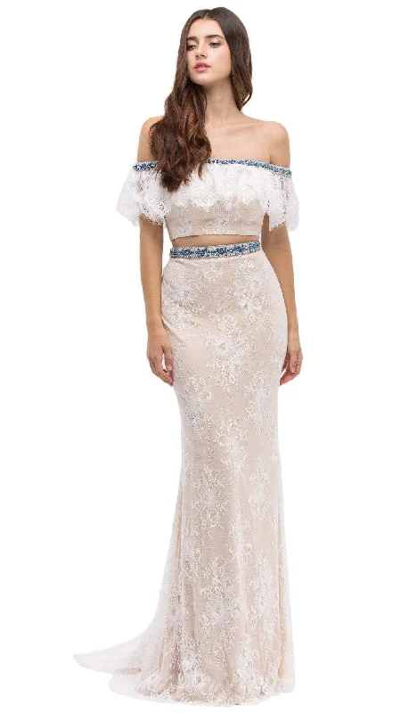 Eureka Fashion - Off-Shoulder Two-Piece Lace Mermaid Evening Gown Artistic Women's Avant - Eureka Fashion - Off-Shoulder Two-Piece Lace Mermaid Evening Gown Artistic Women's Avant -