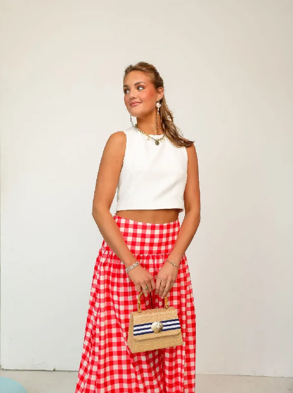 Coco Maxi Skirt - Red Check