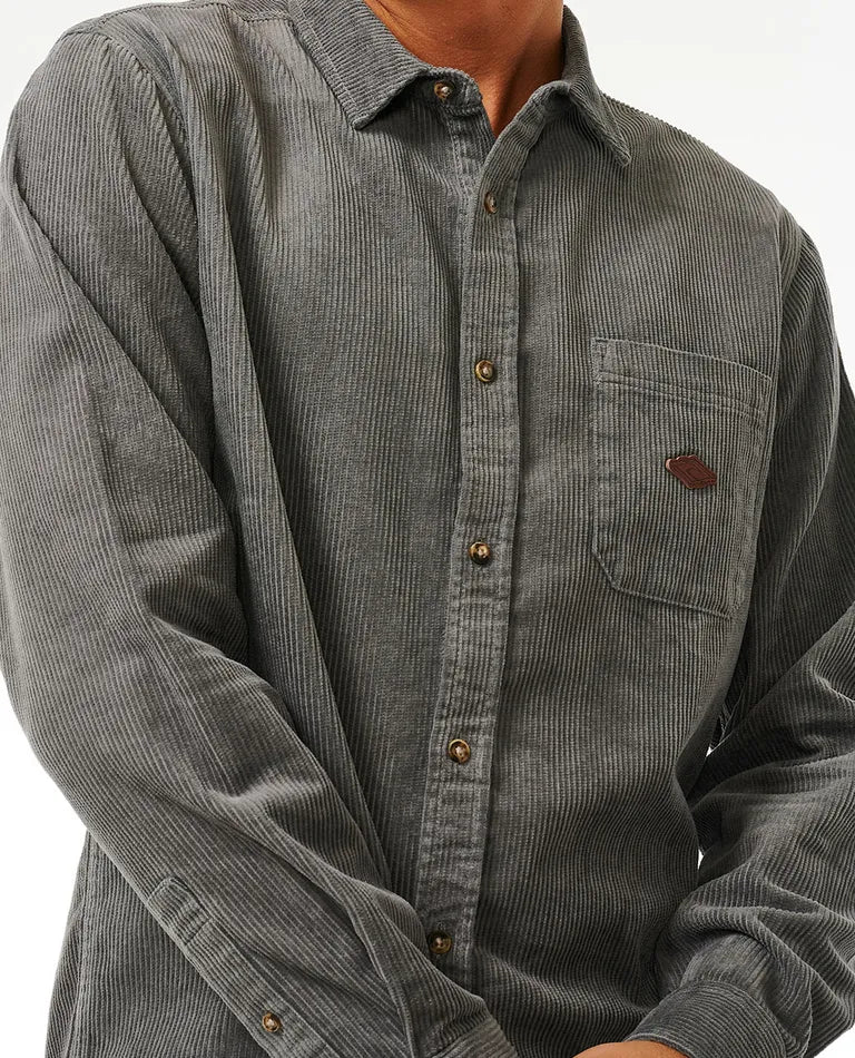 Classic Surf Cord L/S Shirt - Charcoal Grey