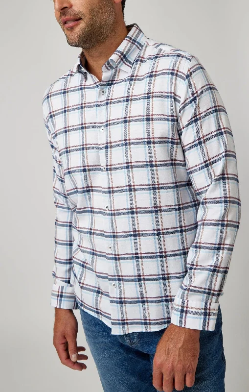 White Tricolor Plaid Drytouch Shirt