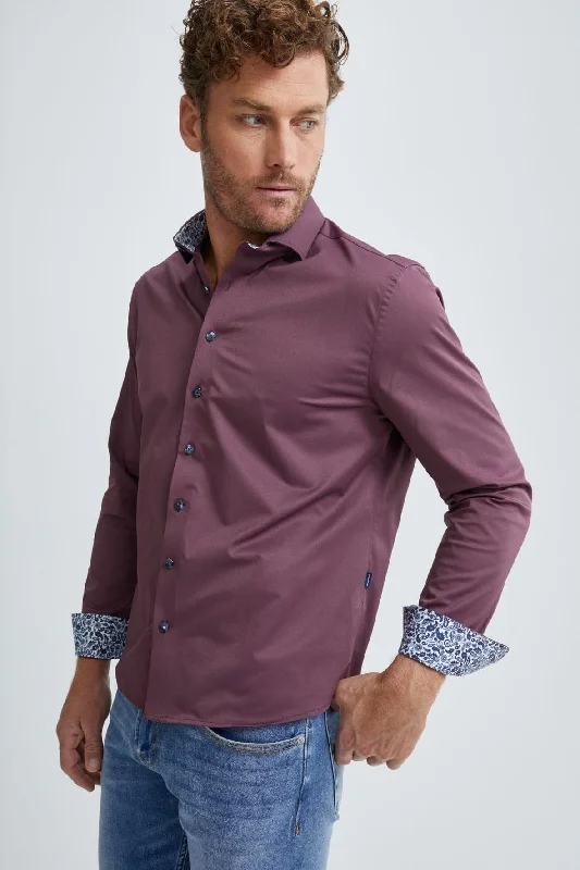 Burgundy T-Series Woven Shirt