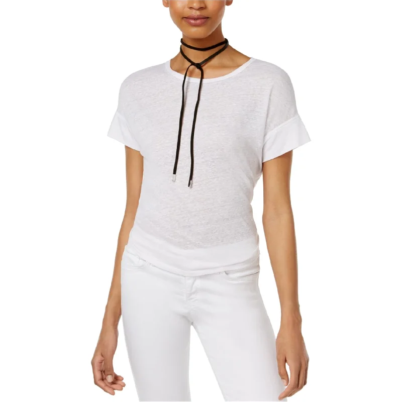 Rachel Roy Womens Cut Out Basic T-Shirt, White, Large Scandinavian
